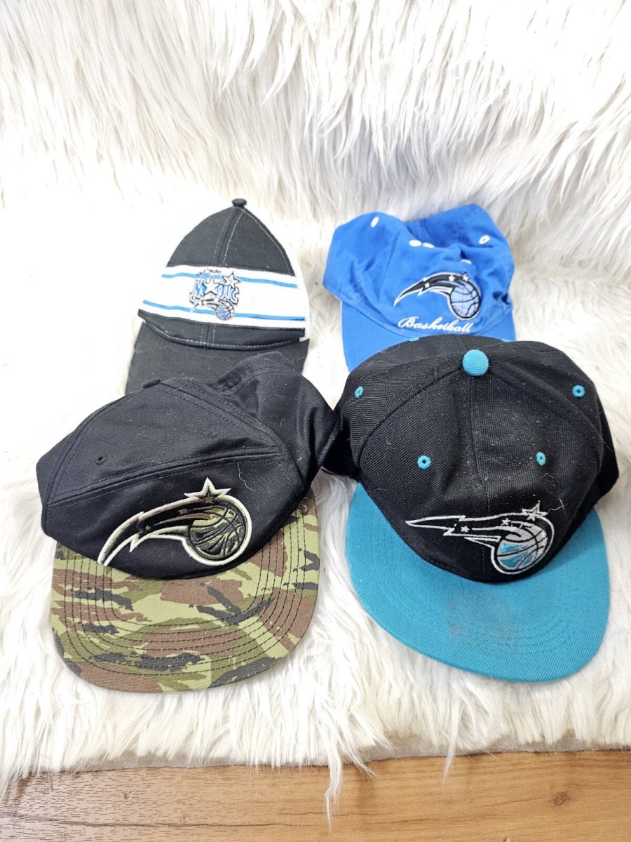 4 90s - 2000s Orlando Magic Classic 2 - Tone Black/Blue Snapback Hat NBA Basketball - Hats - ThrowbackBuys - The Thrifty Gypsyy Shop