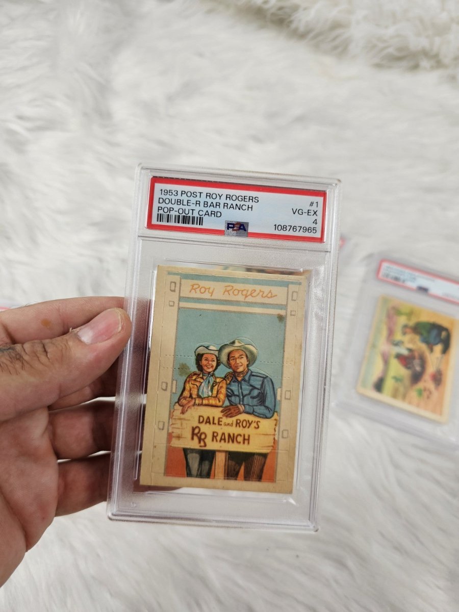 4 Vintage (PSA 1.5 - 5) Graded Glossy Gum Cards featuring ROY ROGERS Pop Out Cards - Trading Cards - ThrowbackBuys - The Thrifty Gypsyy Shop