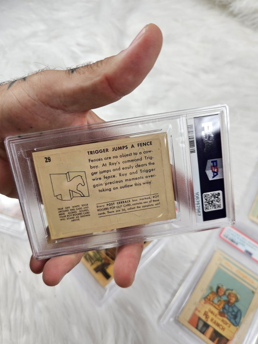 4 Vintage (PSA 1.5 - 5) Graded Glossy Gum Cards featuring ROY ROGERS Pop Out Cards - Trading Cards - ThrowbackBuys - The Thrifty Gypsyy Shop