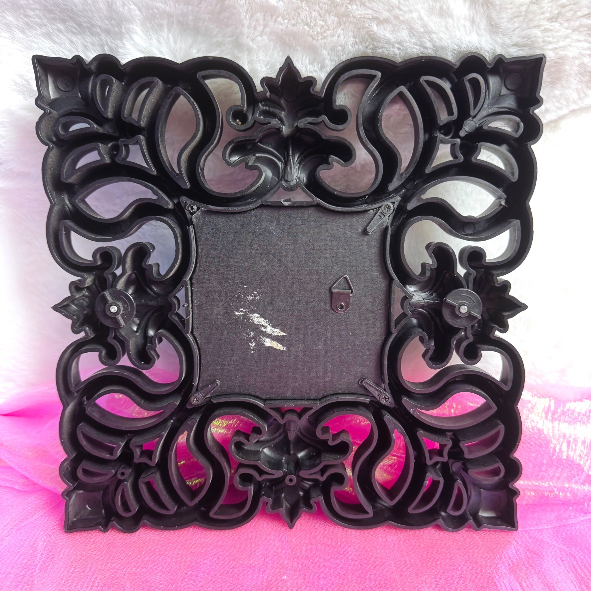 Vintage 2000s Ornate Black Wall Mirror