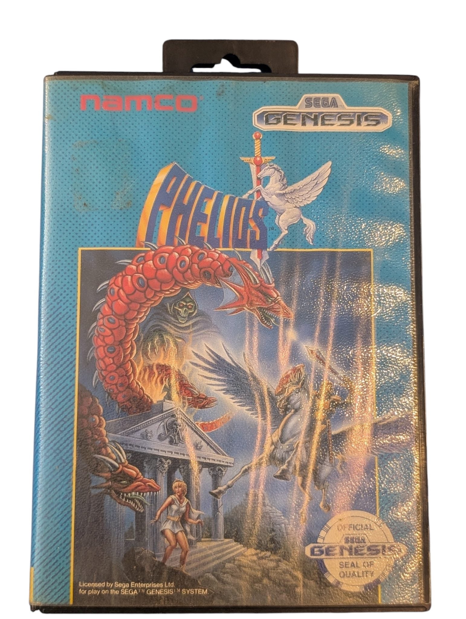 Phelios - Complete in Box (Water Damage) - Sega Genesis - 1990 - Tested/Works