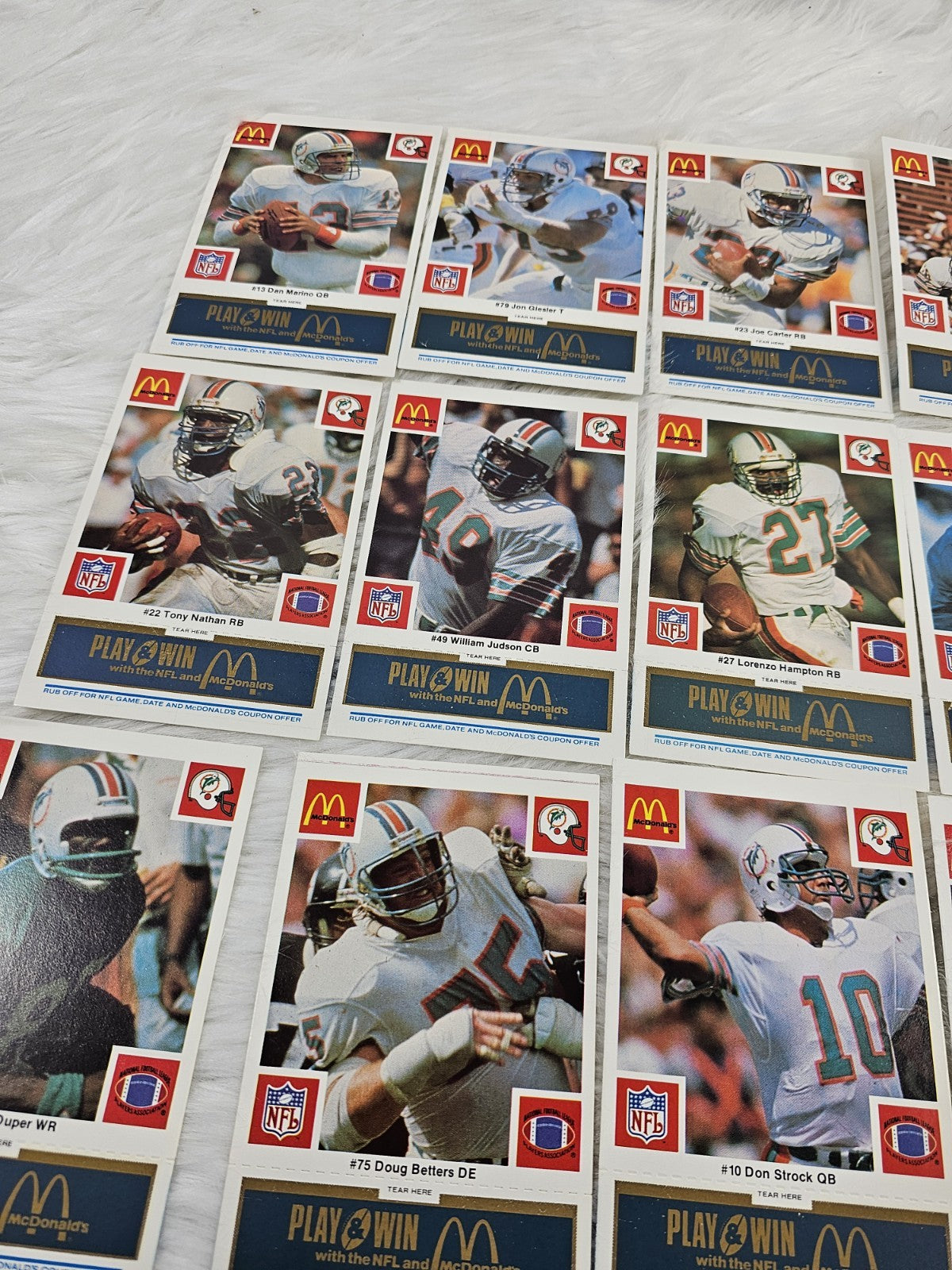 1986 - McDonald's Cards NFL Miami Dolphins (24) Blue Tab Unscratched MINT