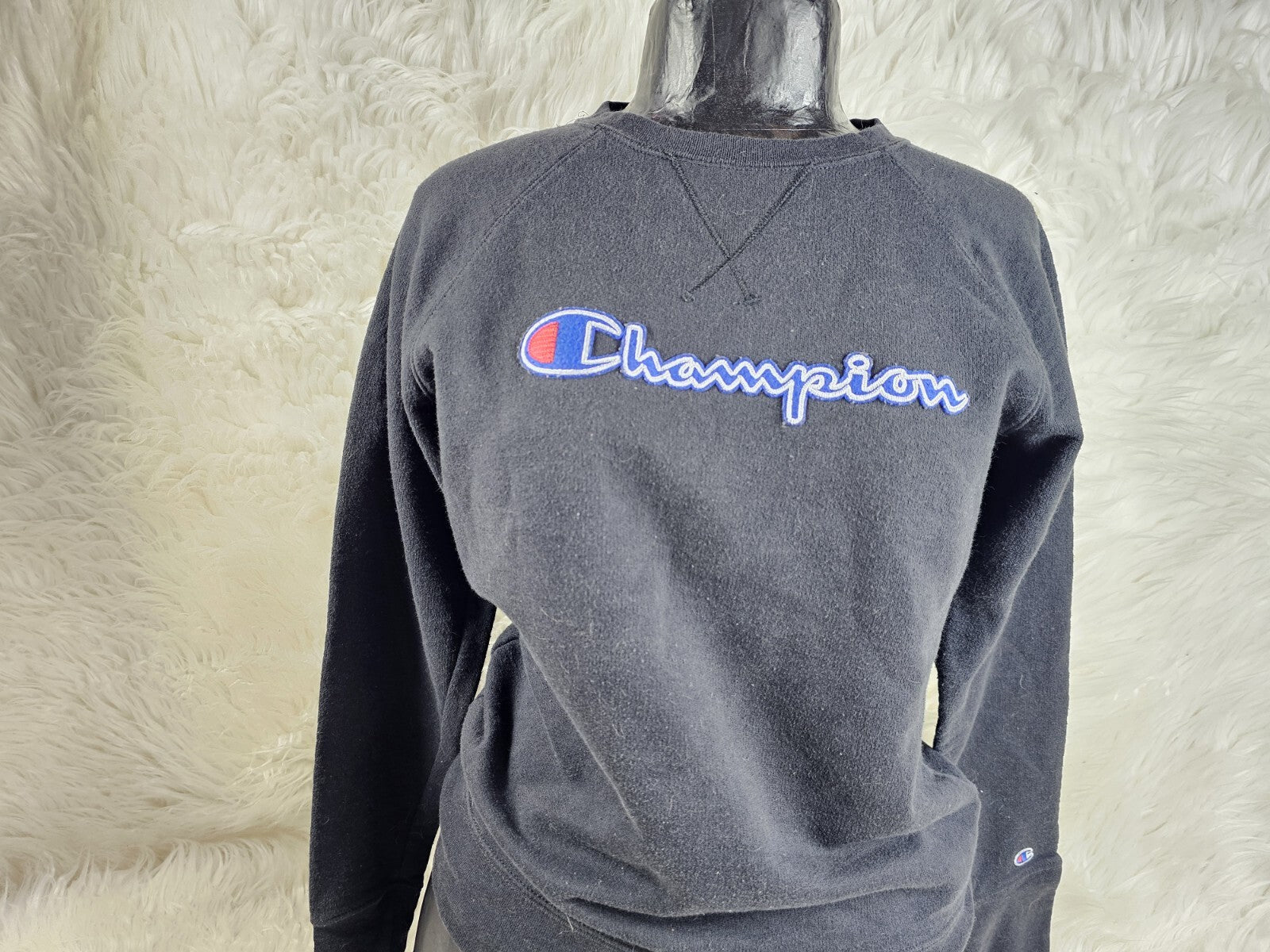 Vintage Champion Big Spell Out Embroidered Reverse Weave Hoodie Sweatshirt Small