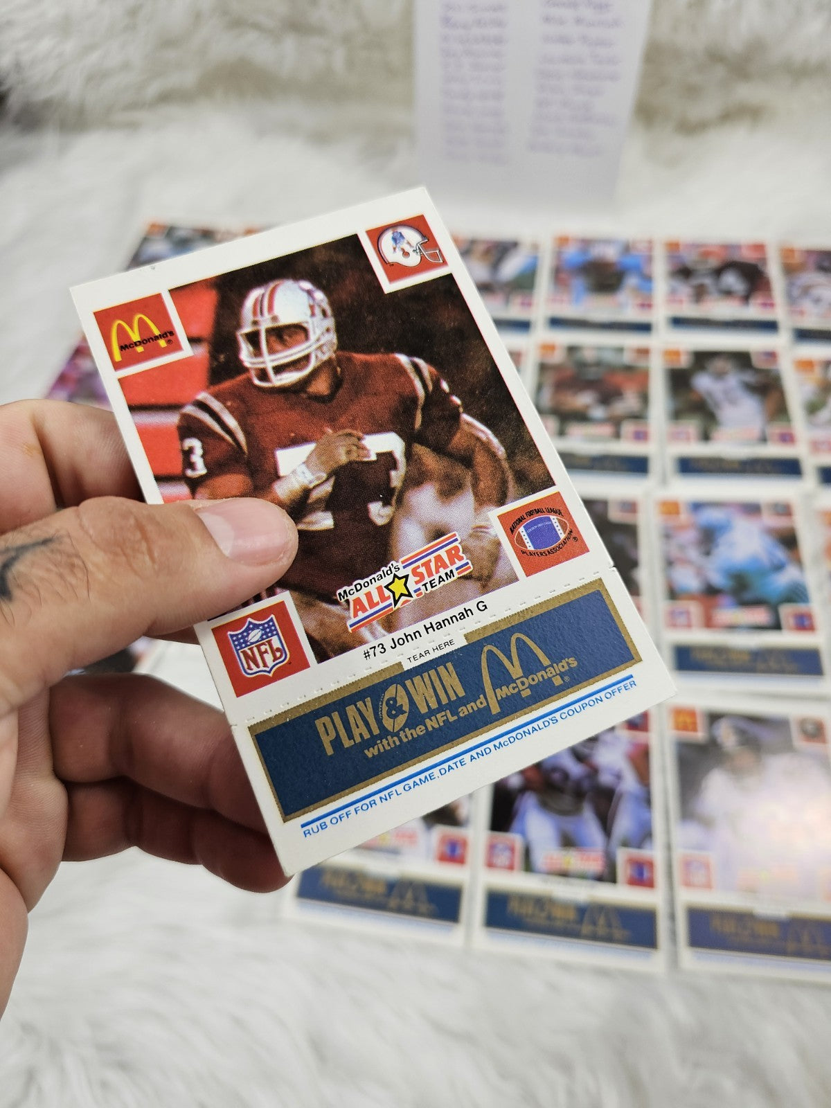 1986 - McDonald's Cards NFL All Star Team (24) Blue Tab Unscratched MINT