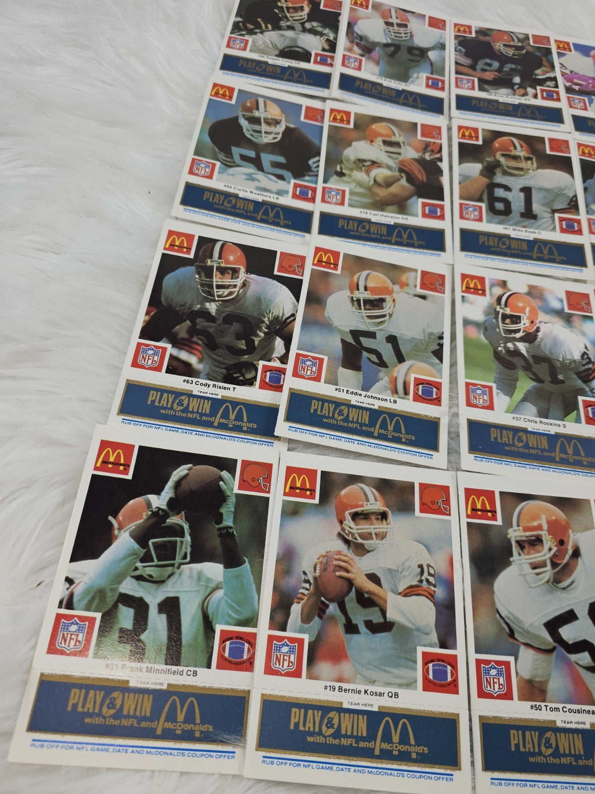 1986 - McDonald's Cards NFL Cleveland Browns 24 Blue Tab Unscratched MINT