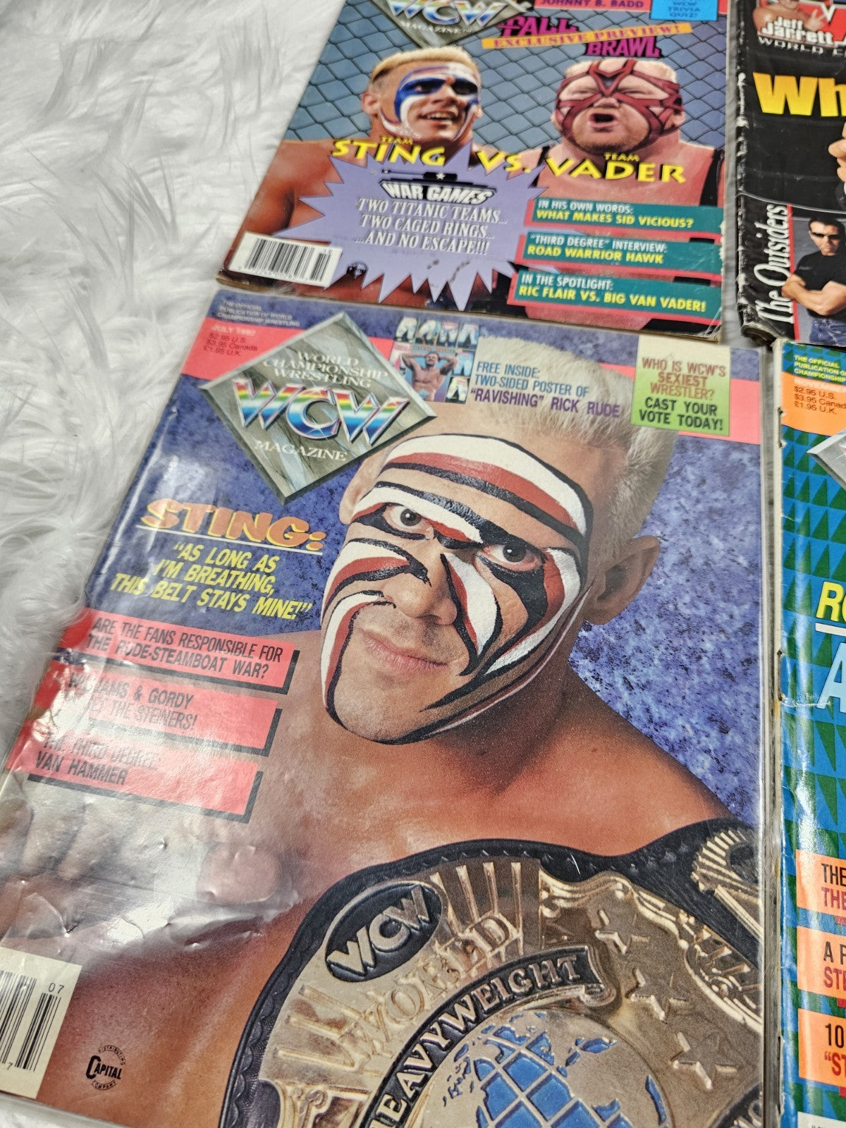 1990s - WCW Magazine Bundle: Rick Flair, Ron Simmons, Sting, WWF NWA Top Stars Brawl