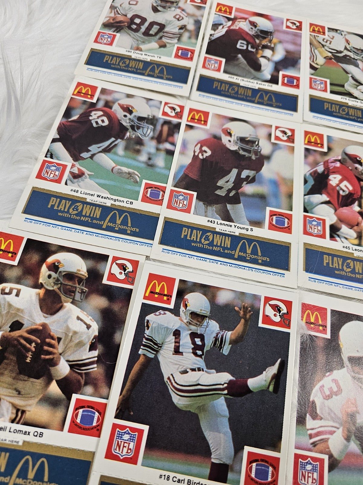 1986 - McDonald's Cards NFL Arizona Cardinals (24) Blue Tab Unscratched MINT