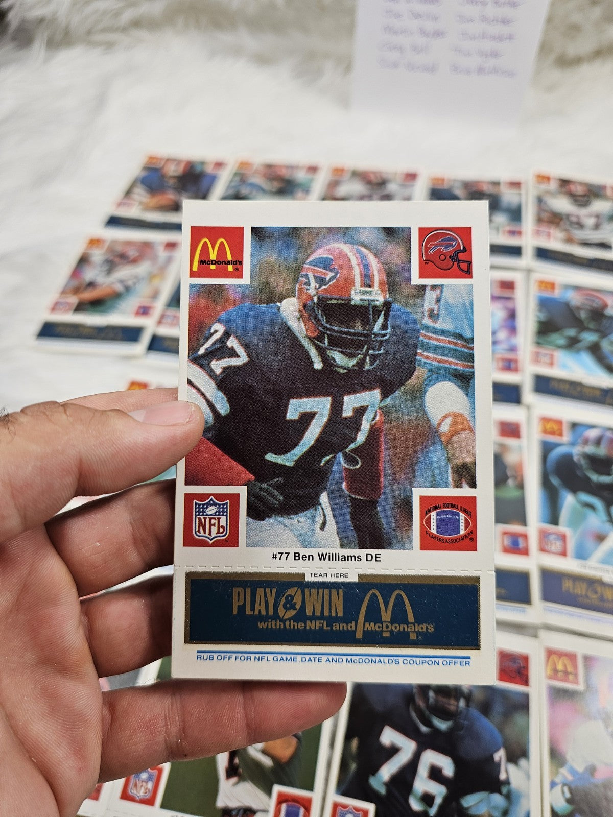 1986 - McDonald's Cards NFL Buffalo Bills (24) Blue Tab Unscratched MINT