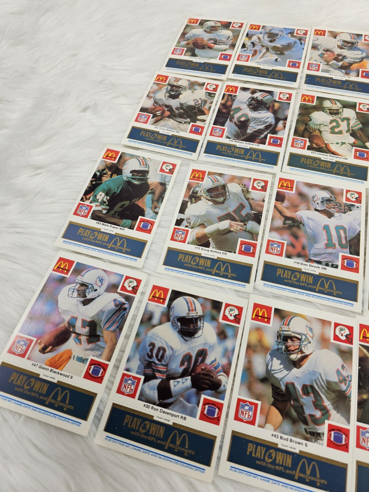1986 - McDonald's Cards NFL Miami Dolphins (24) Blue Tab Unscratched MINT