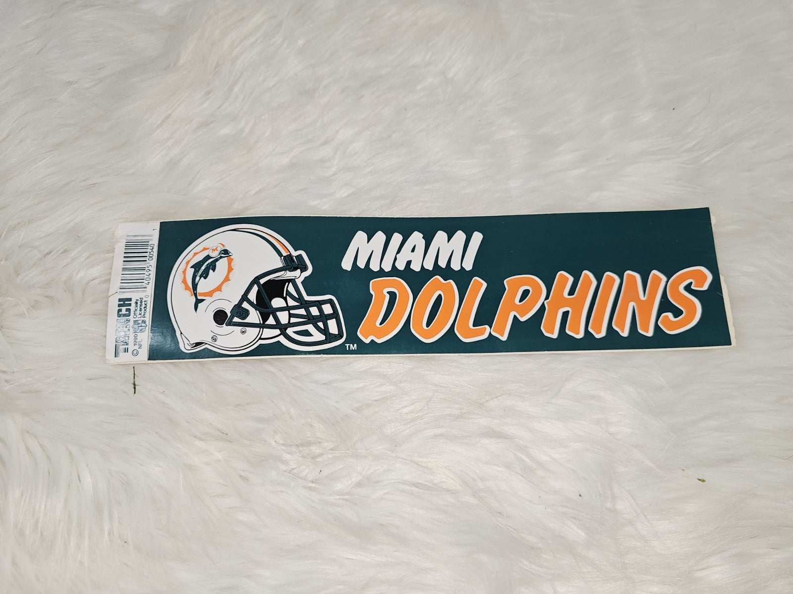 1990 - 12in Miami Dolphins NFL Football Bumper Sticker Decal Team NFL