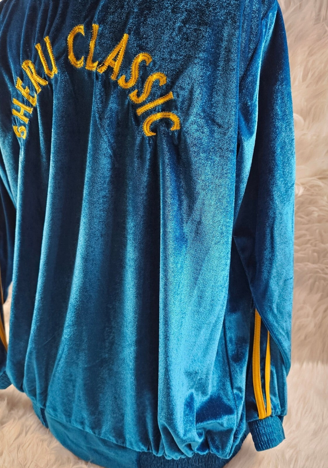 Vintage Rare IFBB Sheru Classics Jacket Mens India Small Track Fitness Blue
