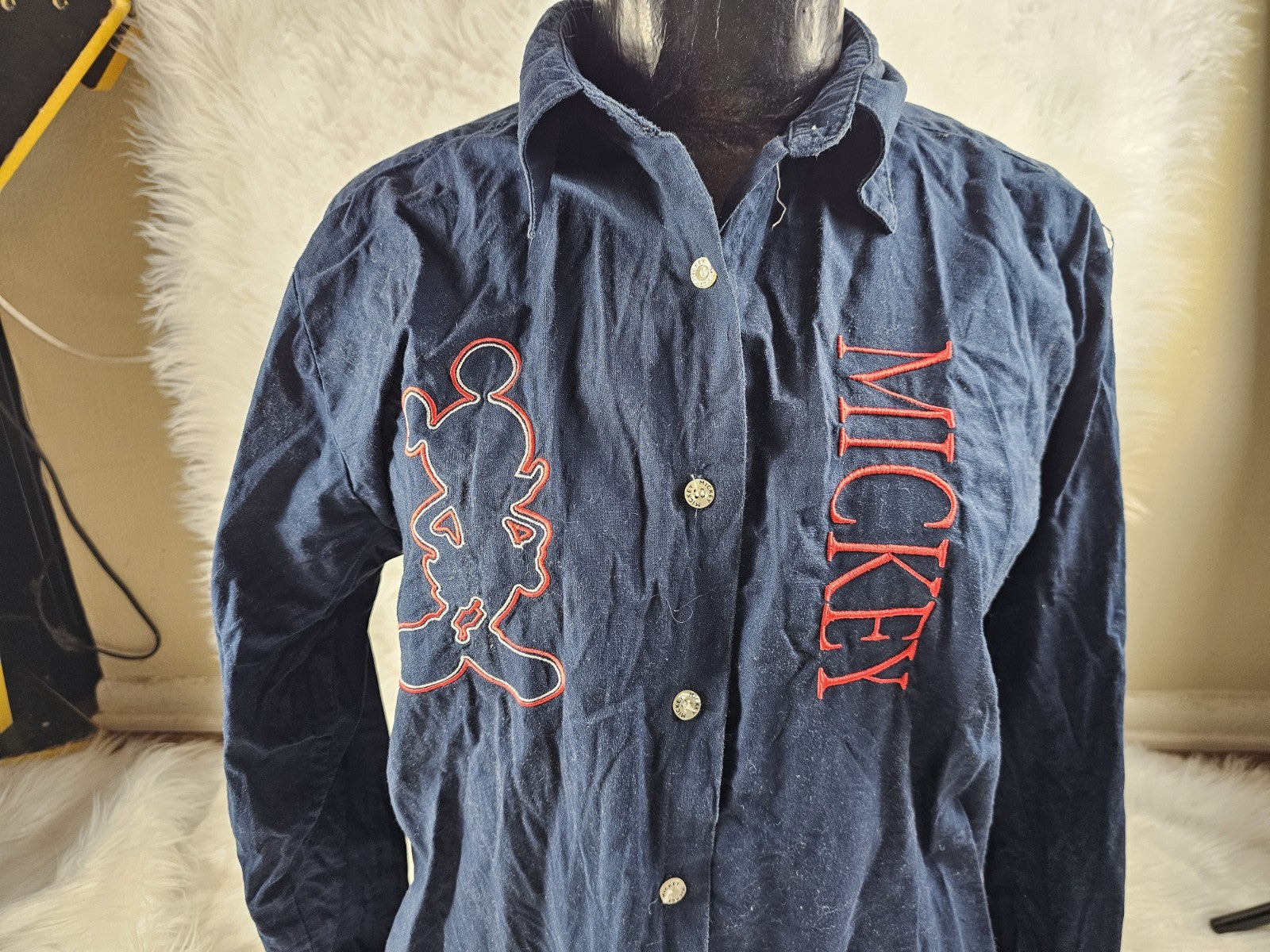 Vintage - Disney Mickey Unlimited by Jerry Leigh Appliqué Varsity Button Up