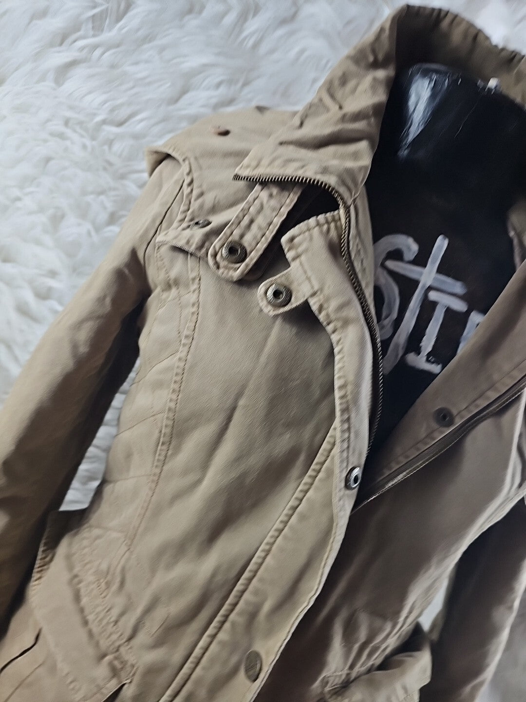 Vintage Y2K Brown Rain Coat Guess Jacket - Down Coat - Size Small