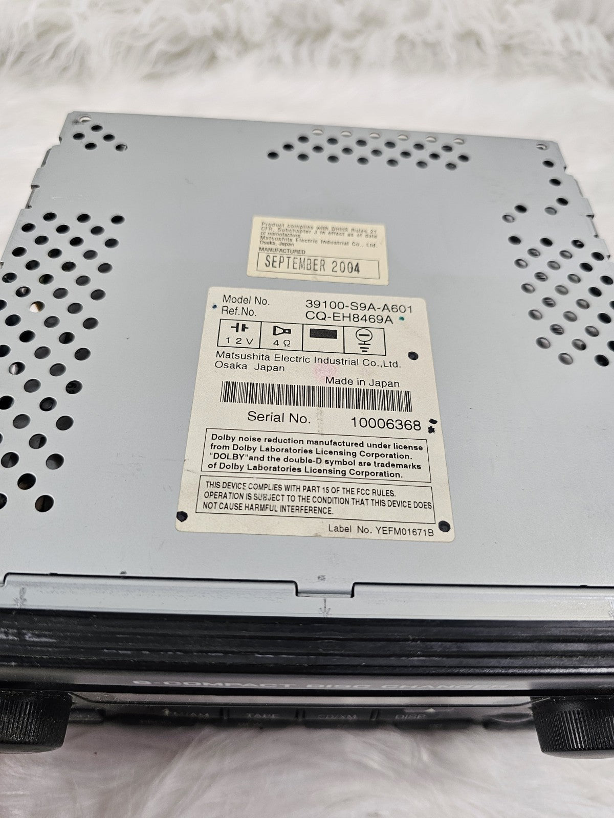 2005 2006 HONDA CR-V Radio Stereo 6 Disc Changer CD Player AM FM 39100-S9a-a601