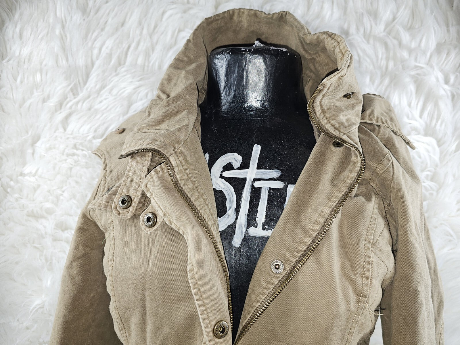 Vintage Y2K Brown Rain Coat Guess Jacket - Down Coat - Size Small