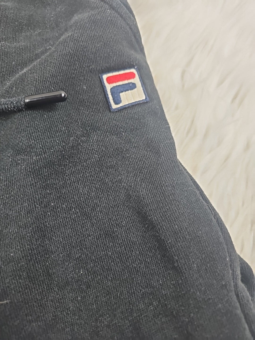 Vintage Fila Pants Kids Large Boys Black Jogger Sweatpants
