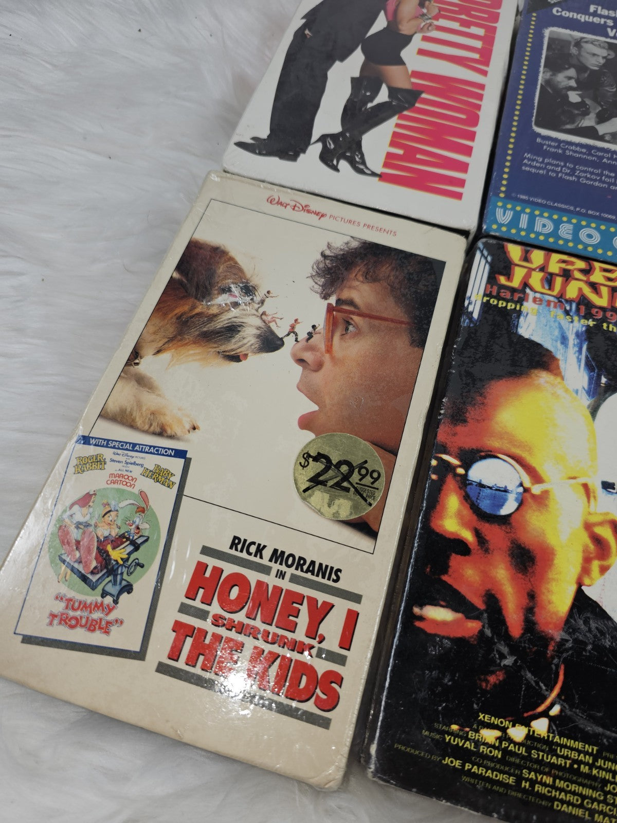 Vintage -4 Sealed Vintage VHS HONEY I SHRUNK THE KIDS, Flash Gordon, Pretty Woman, Urban Jungle