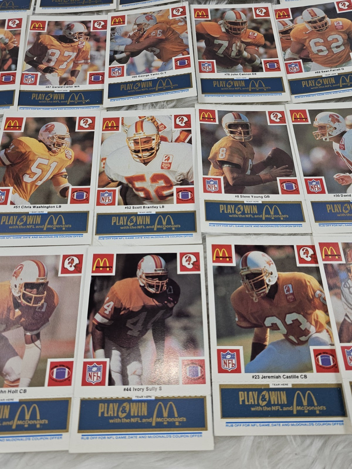 1986 - McDonald's Cards NFL Tampa Bay Buccaneers 24 Blue Tab Unscratched MINT