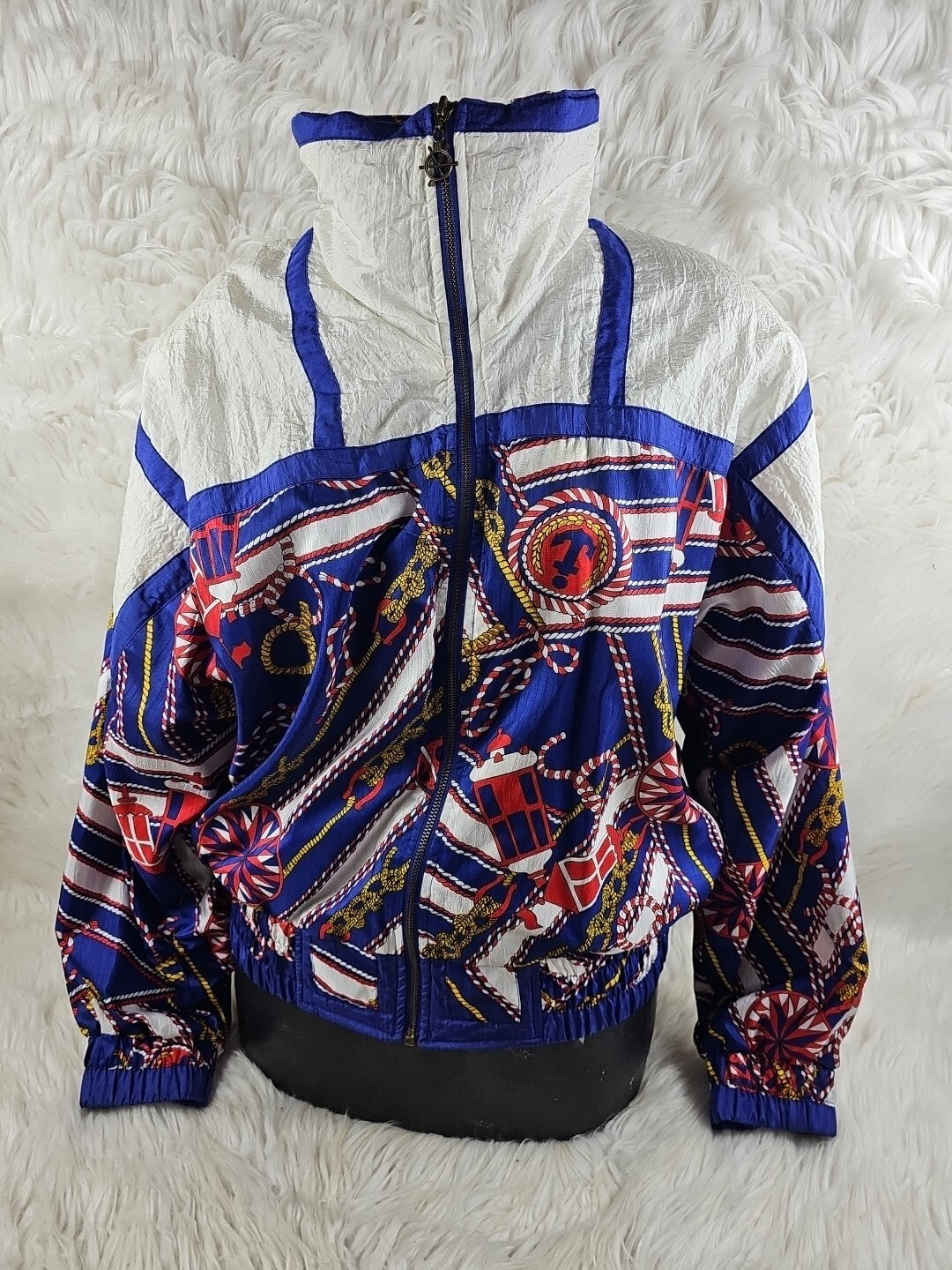 Vintage - Shiny Nautical Windbreaker Bomber Jacket