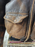 1990s - ONTIME Leather Jacket Mid-length American Casual Distress Brown MED