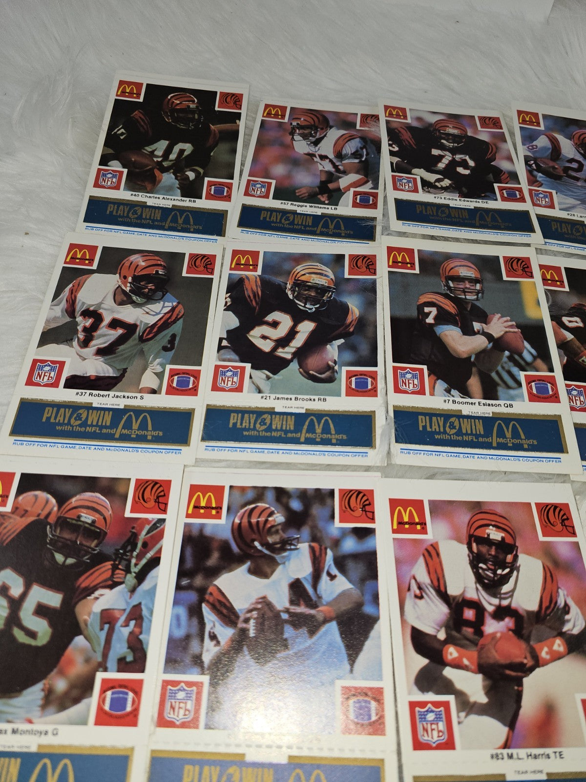 1986 - McDonald's Cards NFL Cincinnati Bengals [24] Blue Tab Unscratched MINT