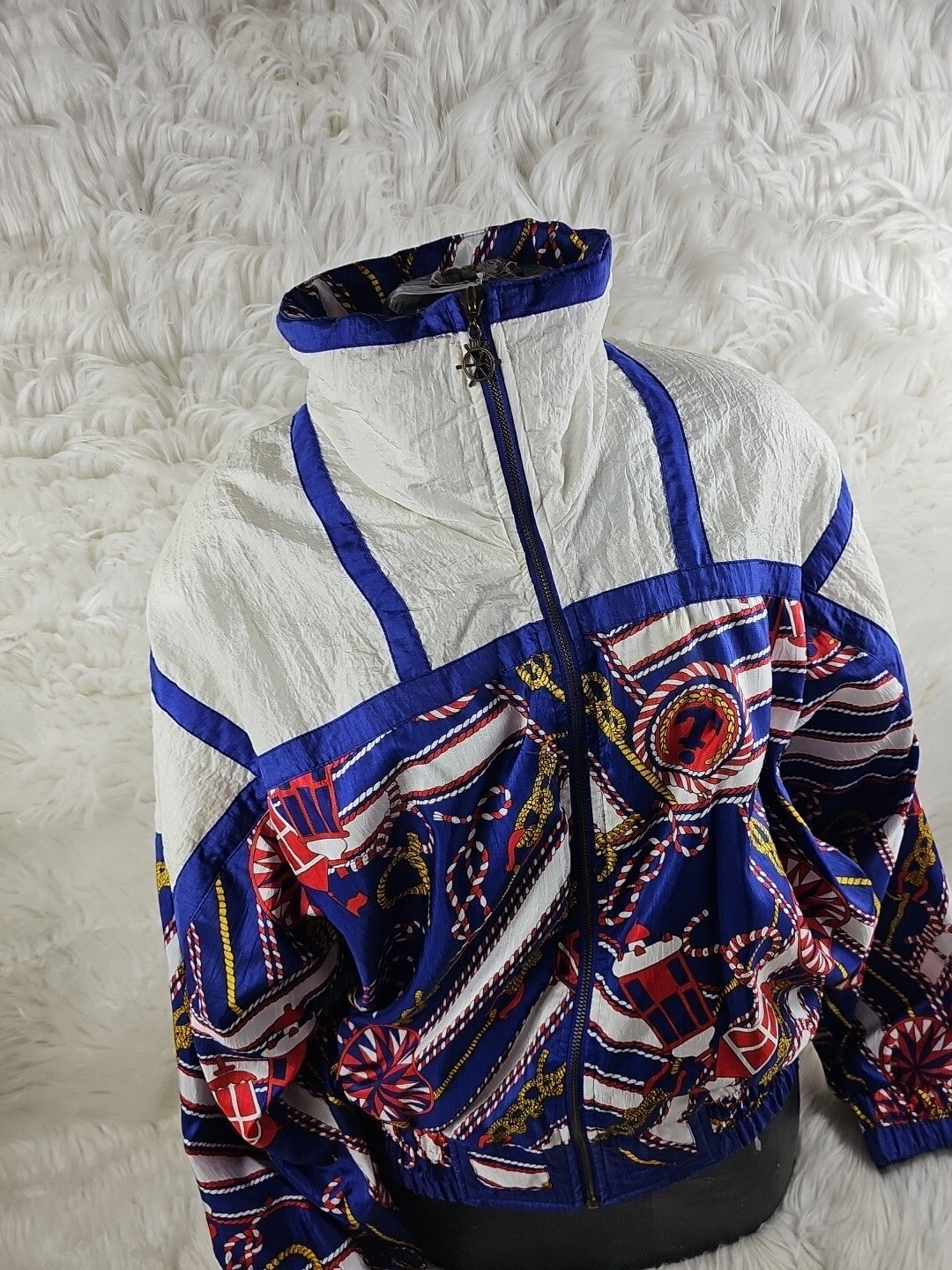 Vintage - Shiny Nautical Windbreaker Bomber Jacket