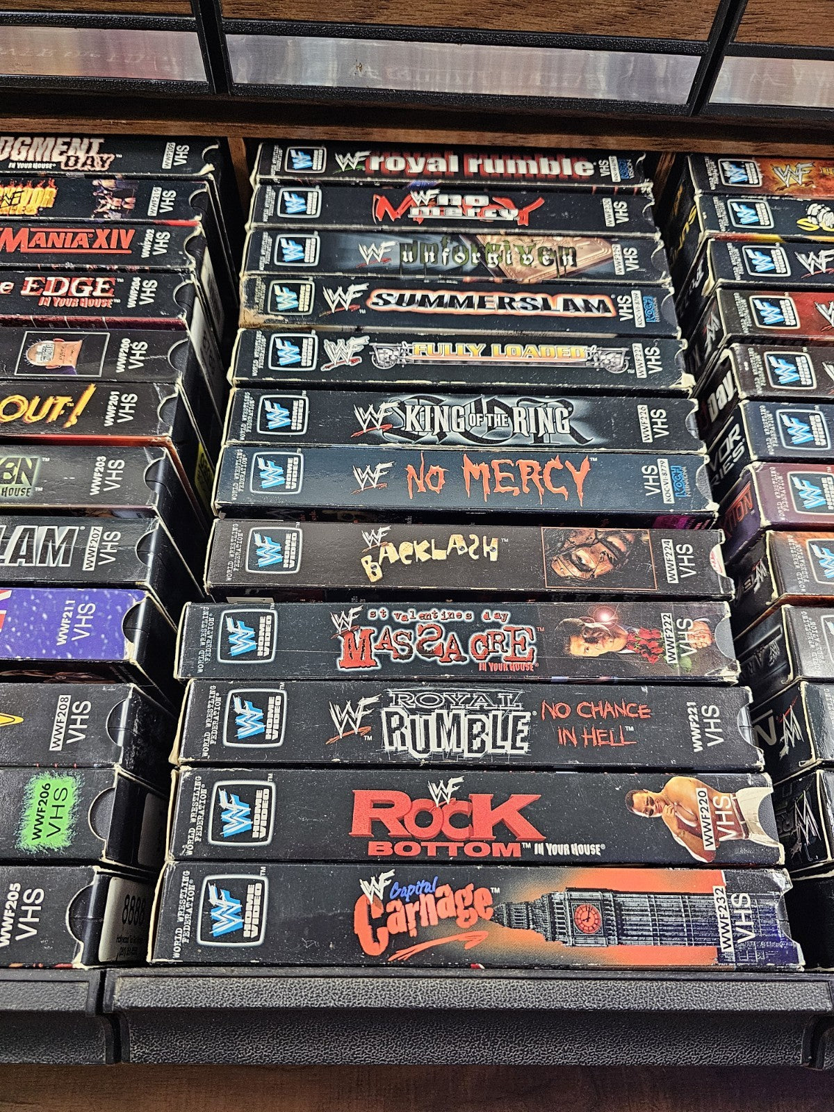 Vintage - 110 Wrestling WCW/WWF Vintage VHS Tapes, The Rock& Stone Cold - RARE