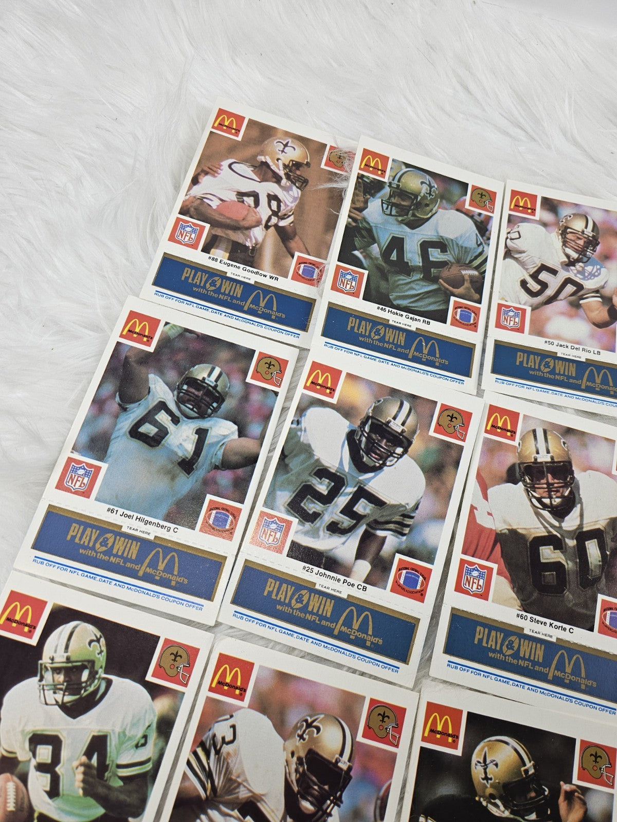 1986 - McDonald's Cards NFL New Orleans Saints (24) Blue Tab Unscratched MINT