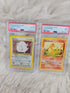 2000 - 2 Pokemon Trading Cards Base Set 2 - Chansey Holo Psa 6 - Charmander Psa 9