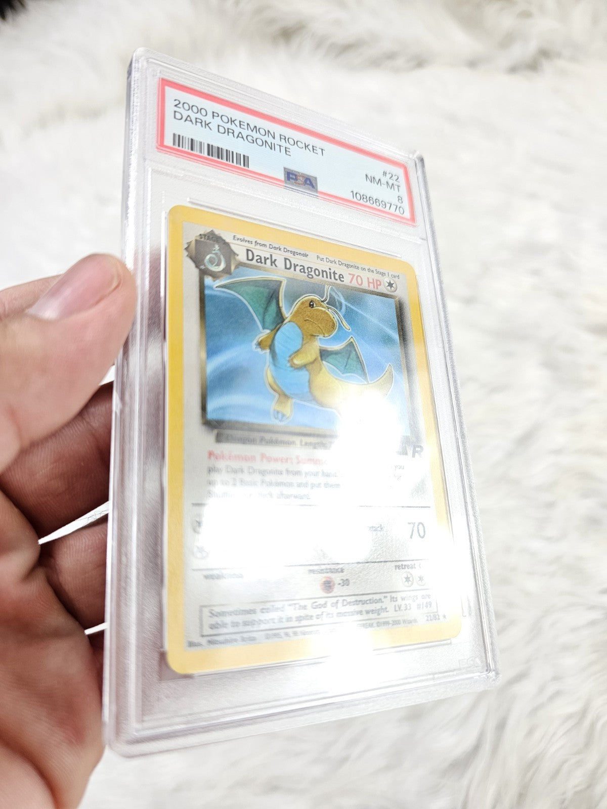 2000 Pokemon Team Rocket Dark Dragonite Non-Holo 22/130 - PSA 8