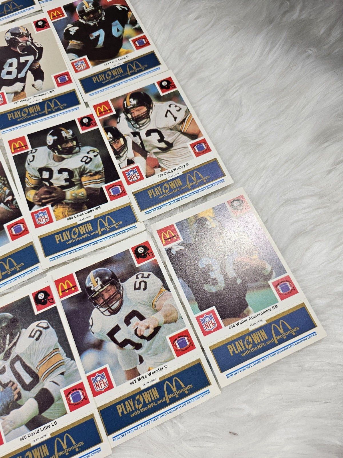 1986 - McDonald'sCards NFL Pittsburgh Steelers (24) Blue Tab Unscratched MINT