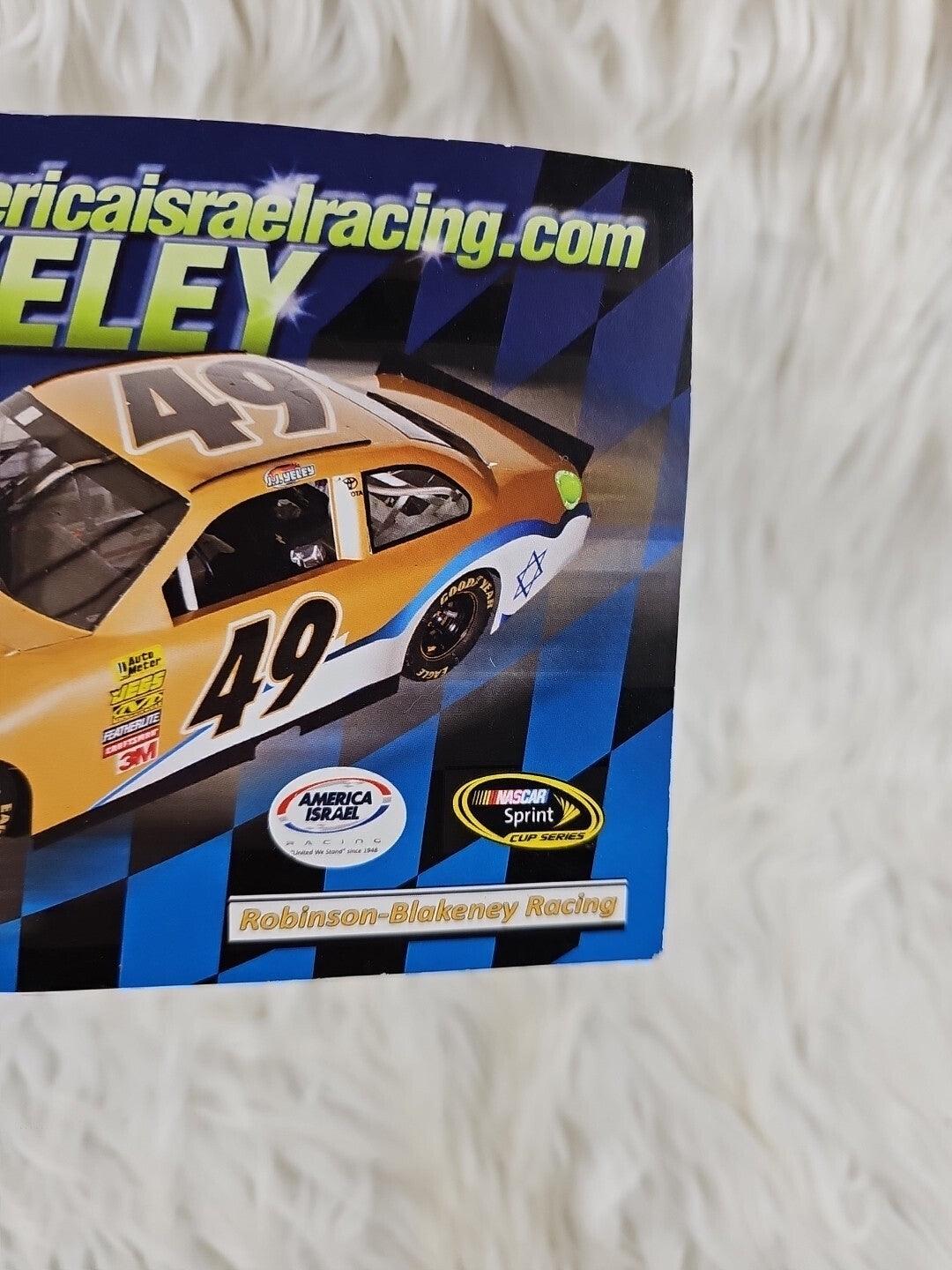 Autograph 2007 J.J. Yeley America Isreali Racing Auto Signed Action NASCAR Photo