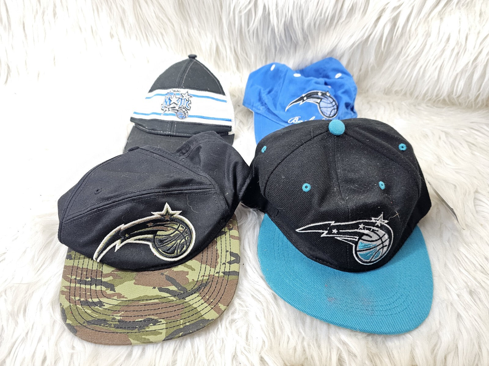 4 90s -2000s Orlando Magic Classic 2-Tone Black/Blue Snapback Hat NBA Basketball