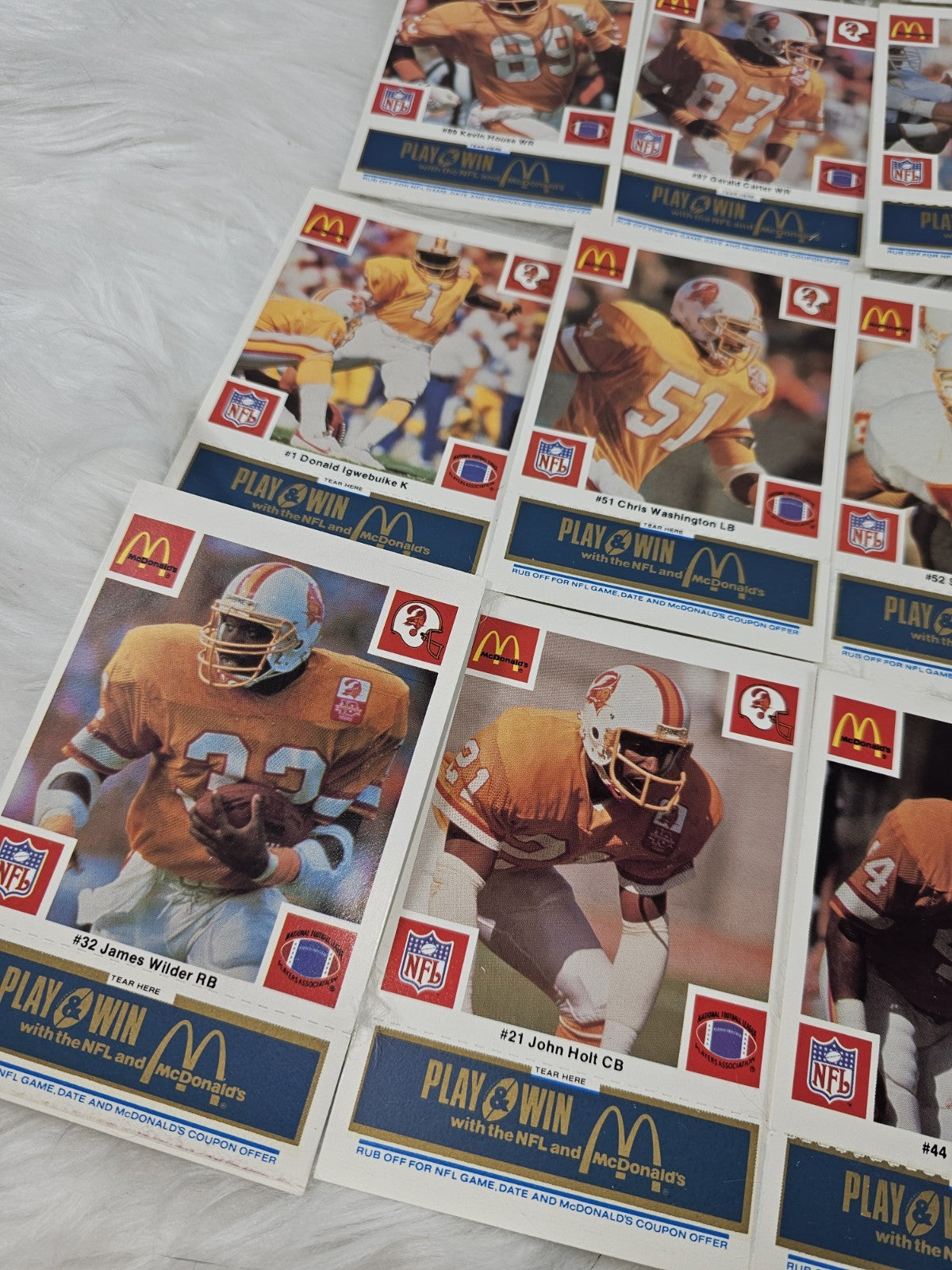 1986 - McDonald's Cards NFL Tampa Bay Buccaneers 24 Blue Tab Unscratched MINT