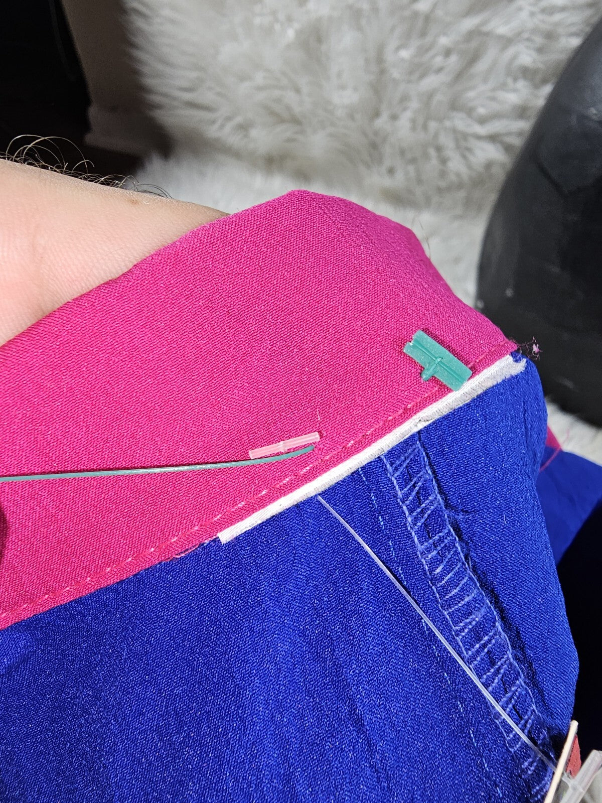 Vintage Super Lite Blue/Pink Windbreaker like jacket - Embroidery and Beaded