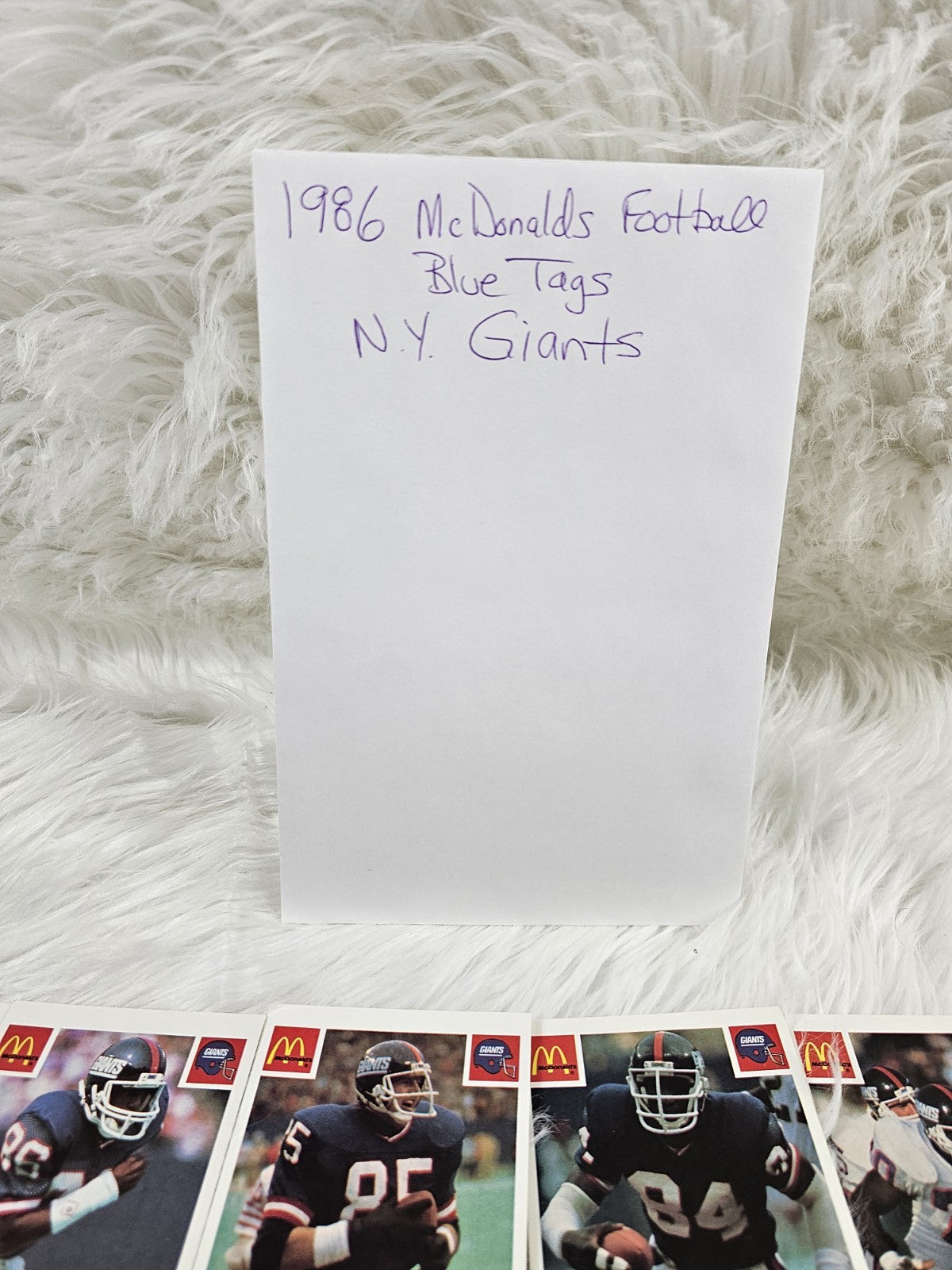 1986 - McDonald's Cards NFL New York Giants (24) Blue Tab Unscratched MINT