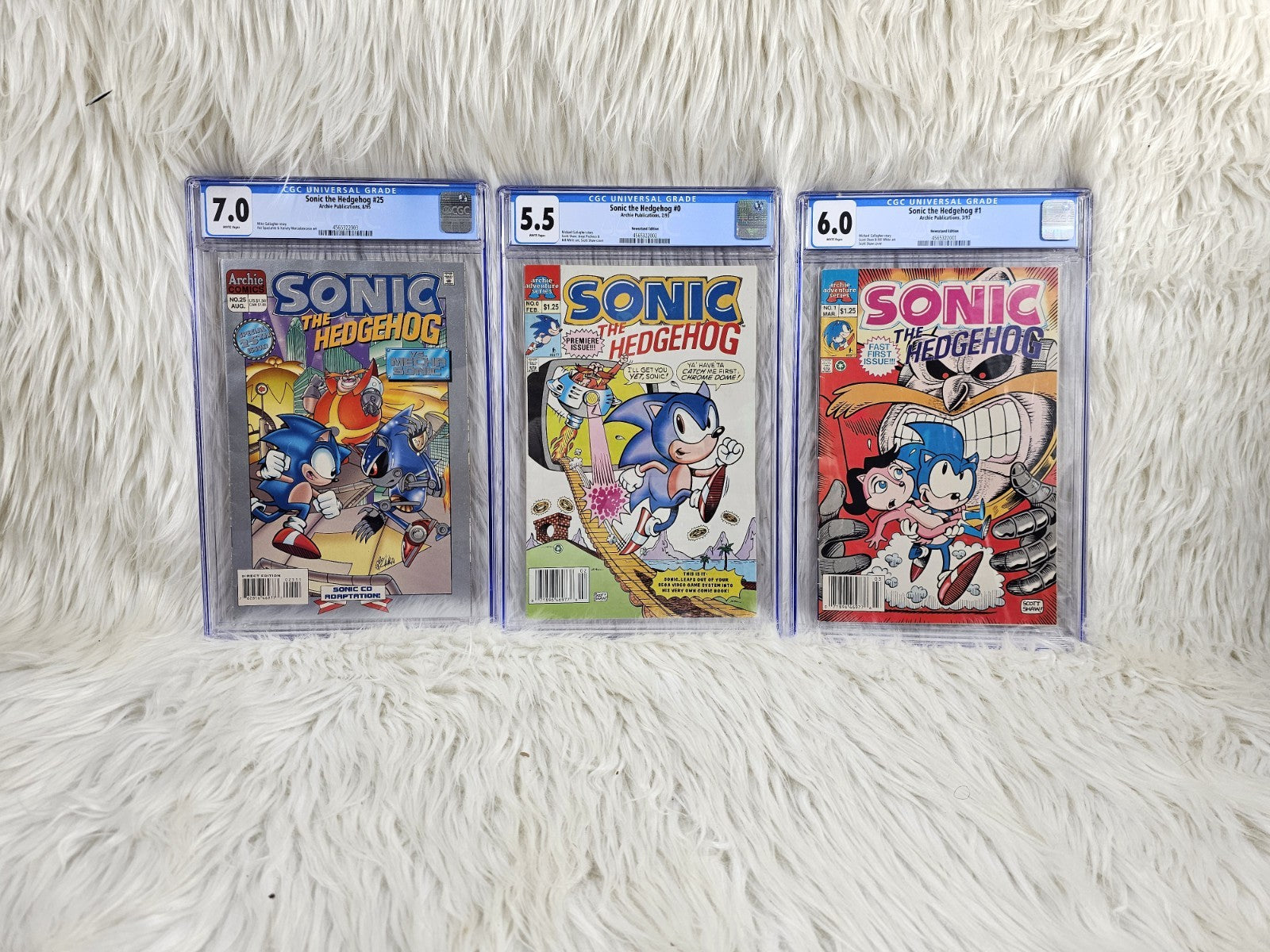 1993 - Archie Comics: Sonic the Hedgehog 0, 1, and 25 CGC Grading