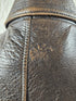 1990s - ONTIME Leather Jacket Mid-length American Casual Distress Brown MED