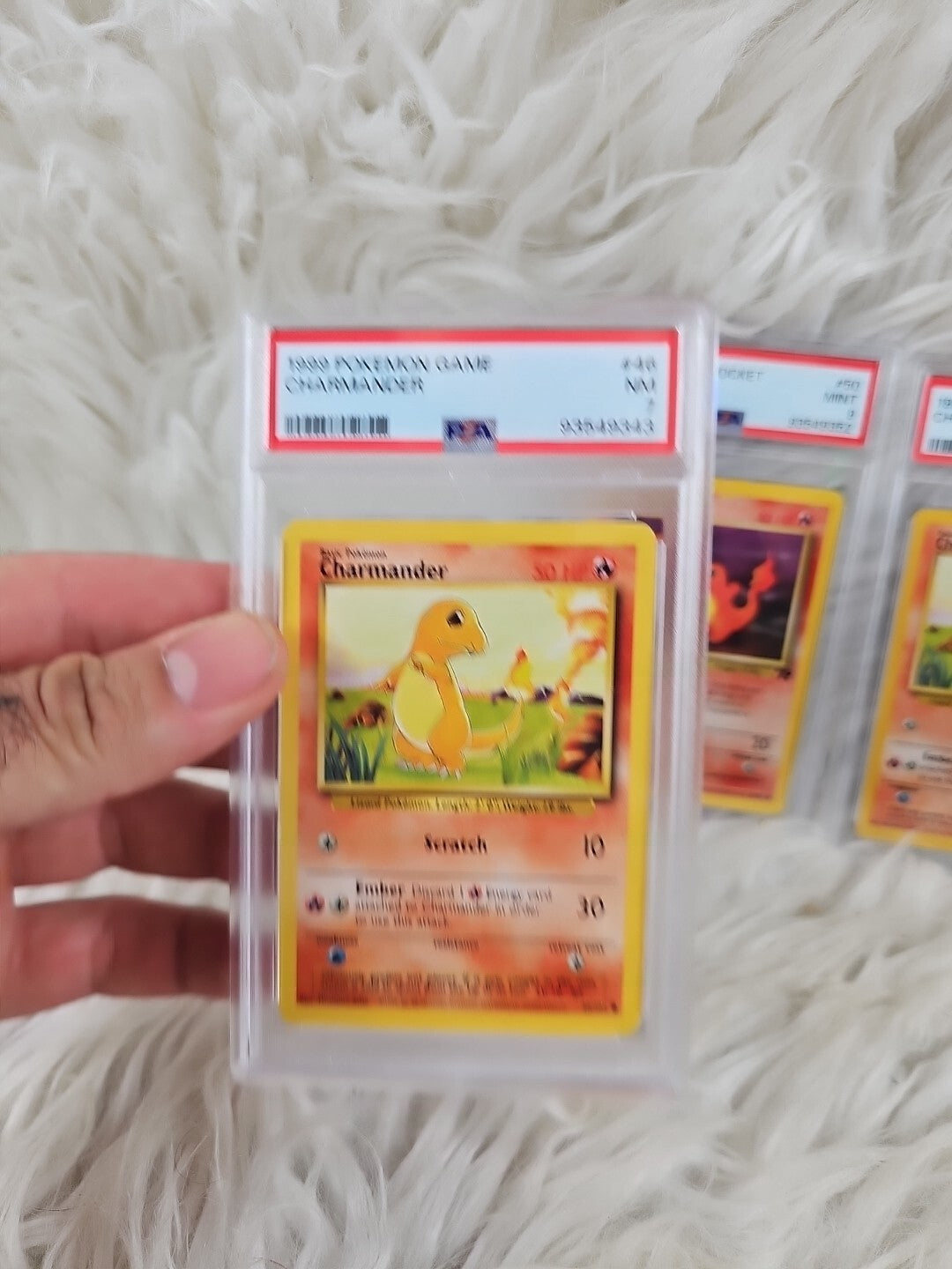 2000 - 3 Pokemon Trading Cards Base Set - Charmander Game/Rocket Mint 6,7 And 9