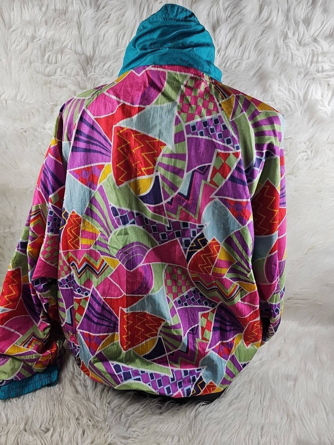 1990s - Reverseable Casual Isle Funky Colorful Windbreaker Jacket, Large