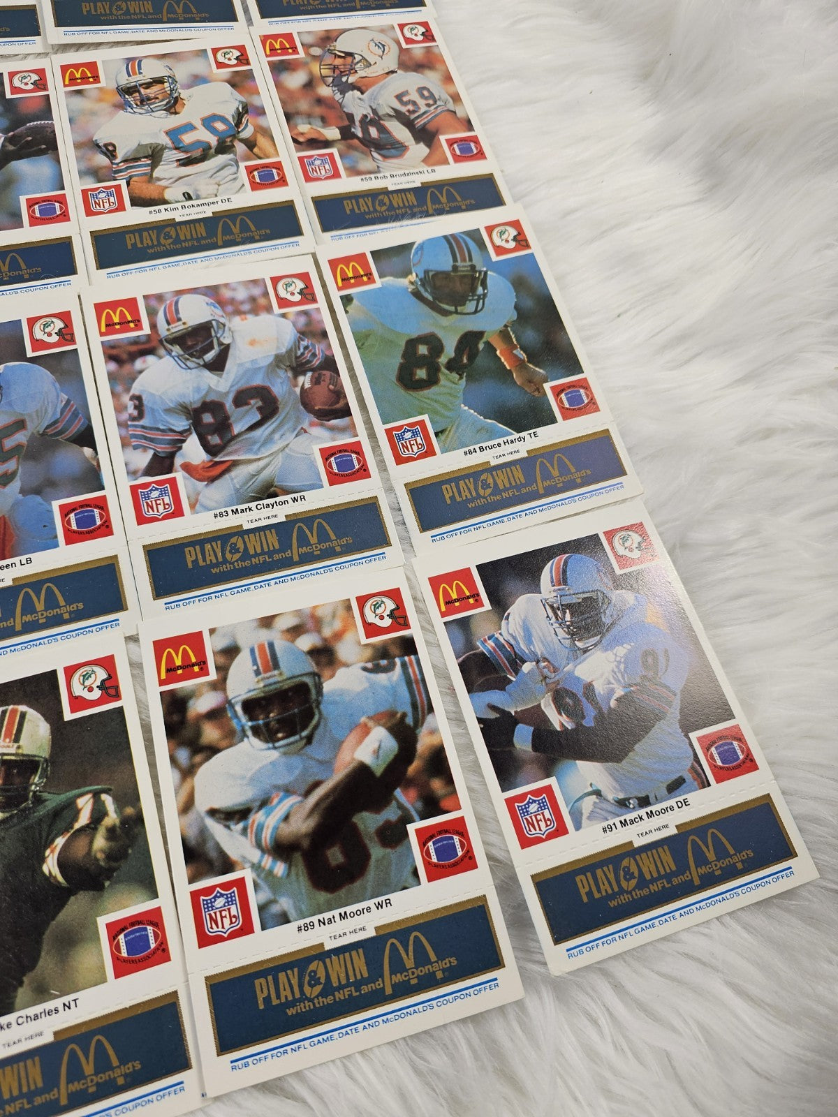 1986 - McDonald's Cards NFL Miami Dolphins (24) Blue Tab Unscratched MINT