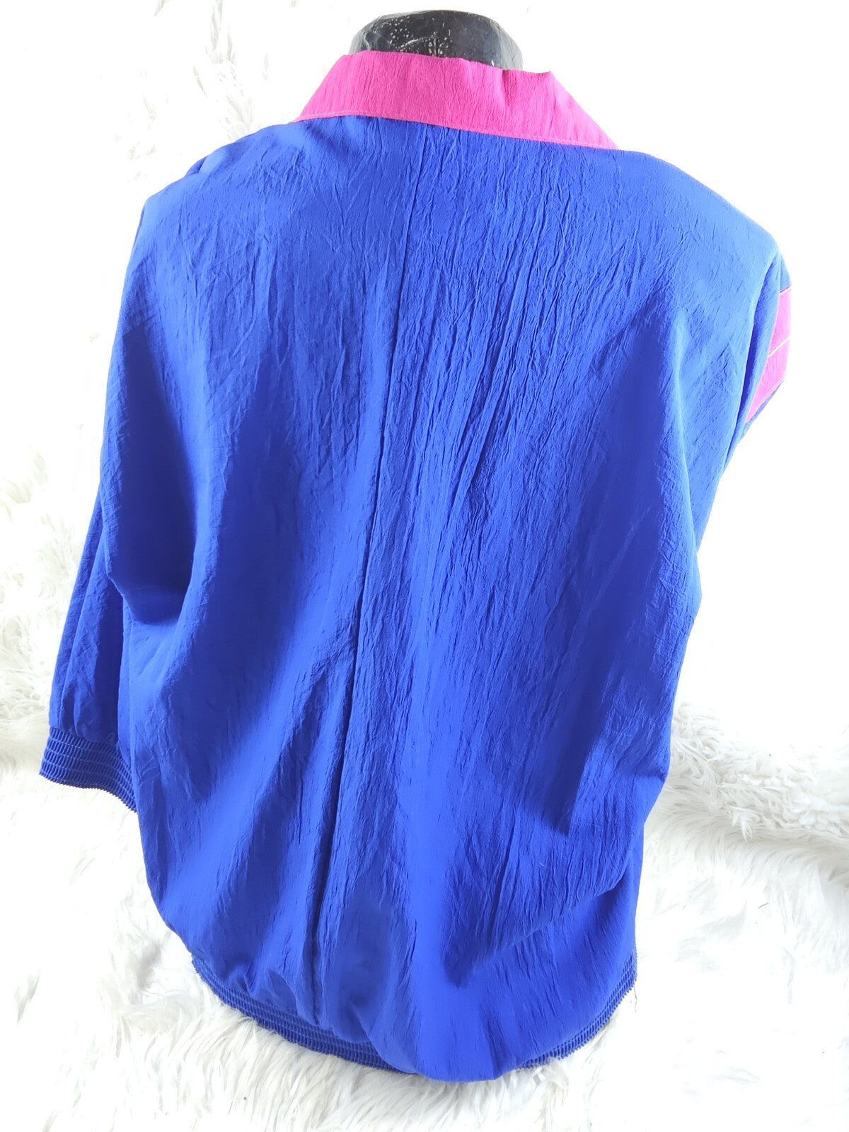 Vintage Super Lite Blue/Pink Windbreaker like jacket - Embroidery and Beaded