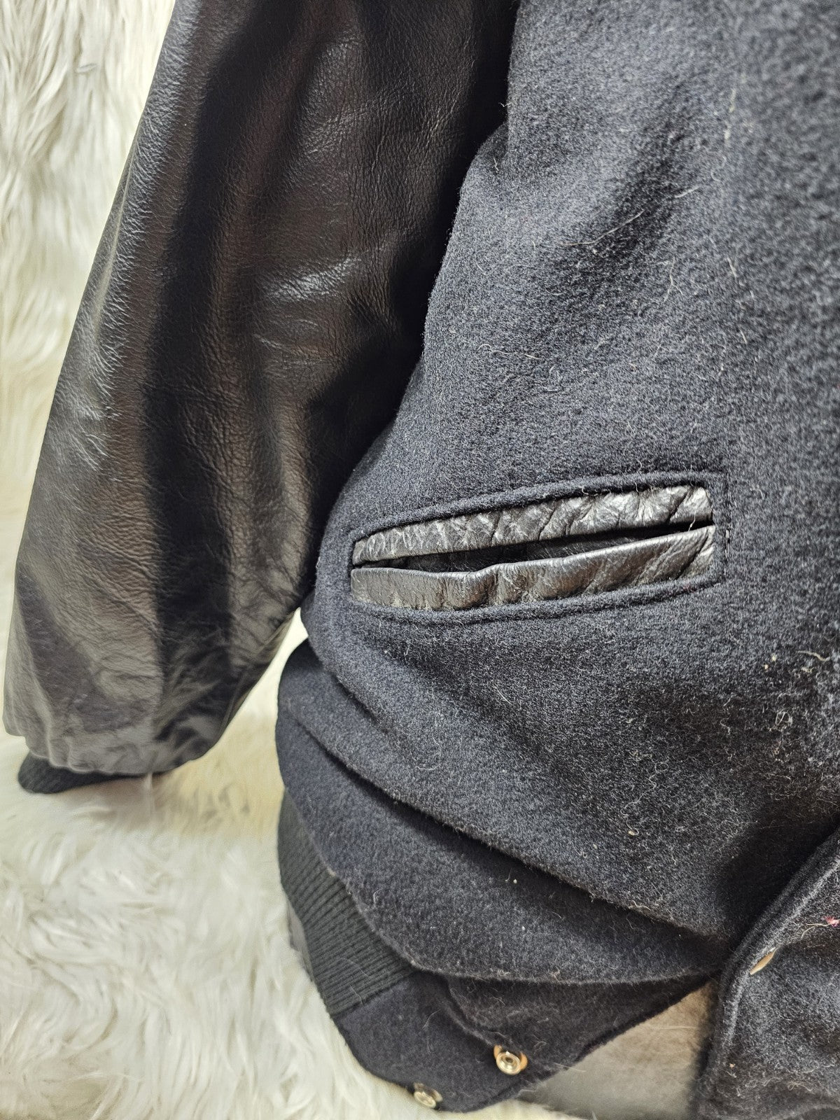 1990s - Steer Brand Tiger Varsity Jacket, Medium Black