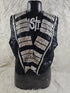Vintage Match Ups by Natco Medium Sequin Black And White Vest - Psychedelic