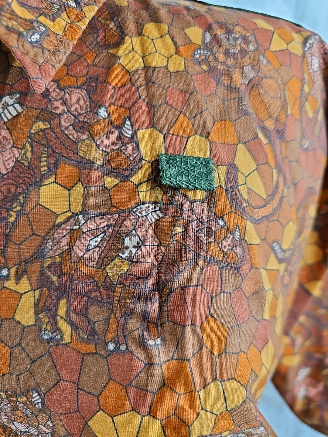 Rare Disney Cast Member Animal Kingdom All Over Safari Print Uniform Shirt XL