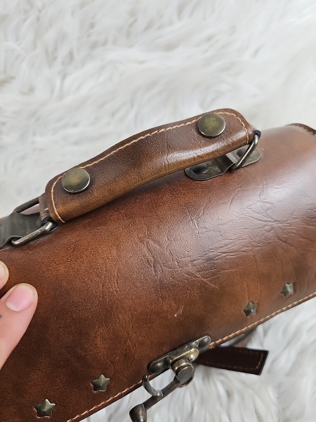 Vintage JHC Christian Charles Rare Brown Leather Attache Coach Messenger Bag