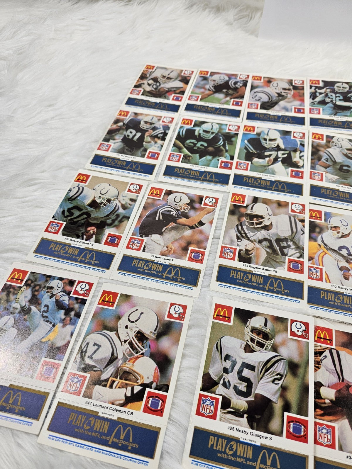 1986 - McDonald's Cards NFL Football Colts (24) Blue Tab Unscratched MINT