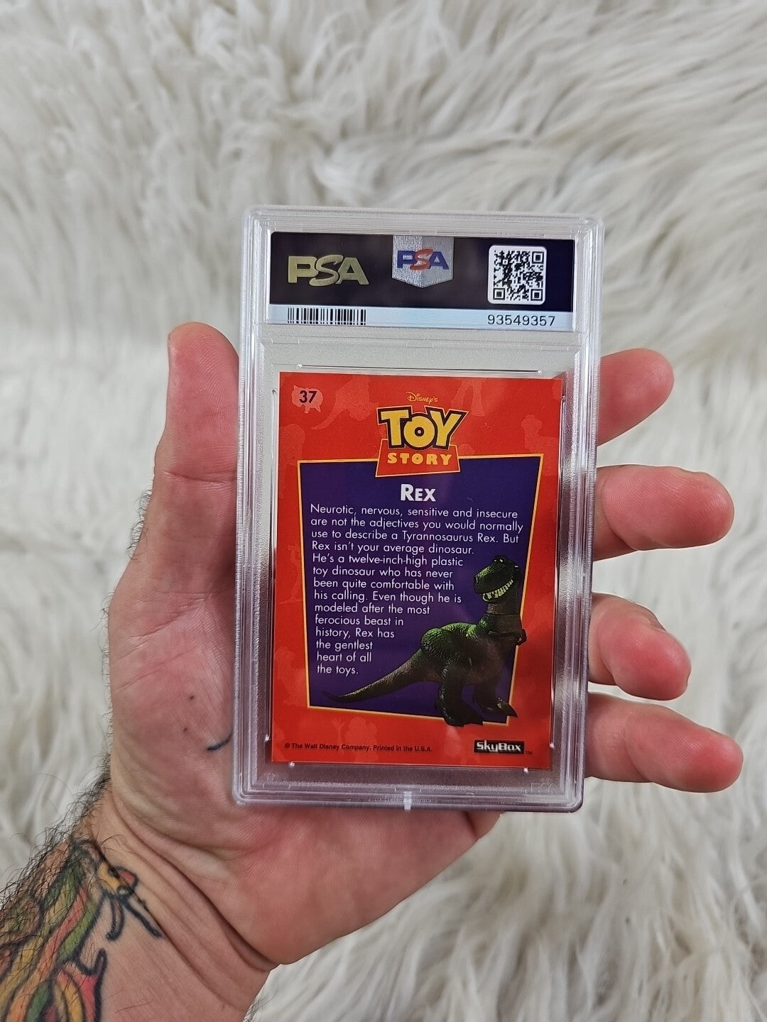 1995 SkyBox Toy Story #37 Rex PSA 9 MINT Adorable Disney True RC 8134