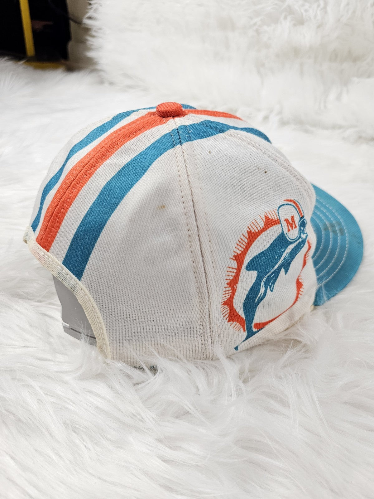Vintage 80s Rare Miami Dolphins Helmet Hat Snapback Cap Louisville Mfg