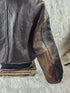 1990s - ONTIME Leather Jacket Mid-length American Casual Distress Brown MED